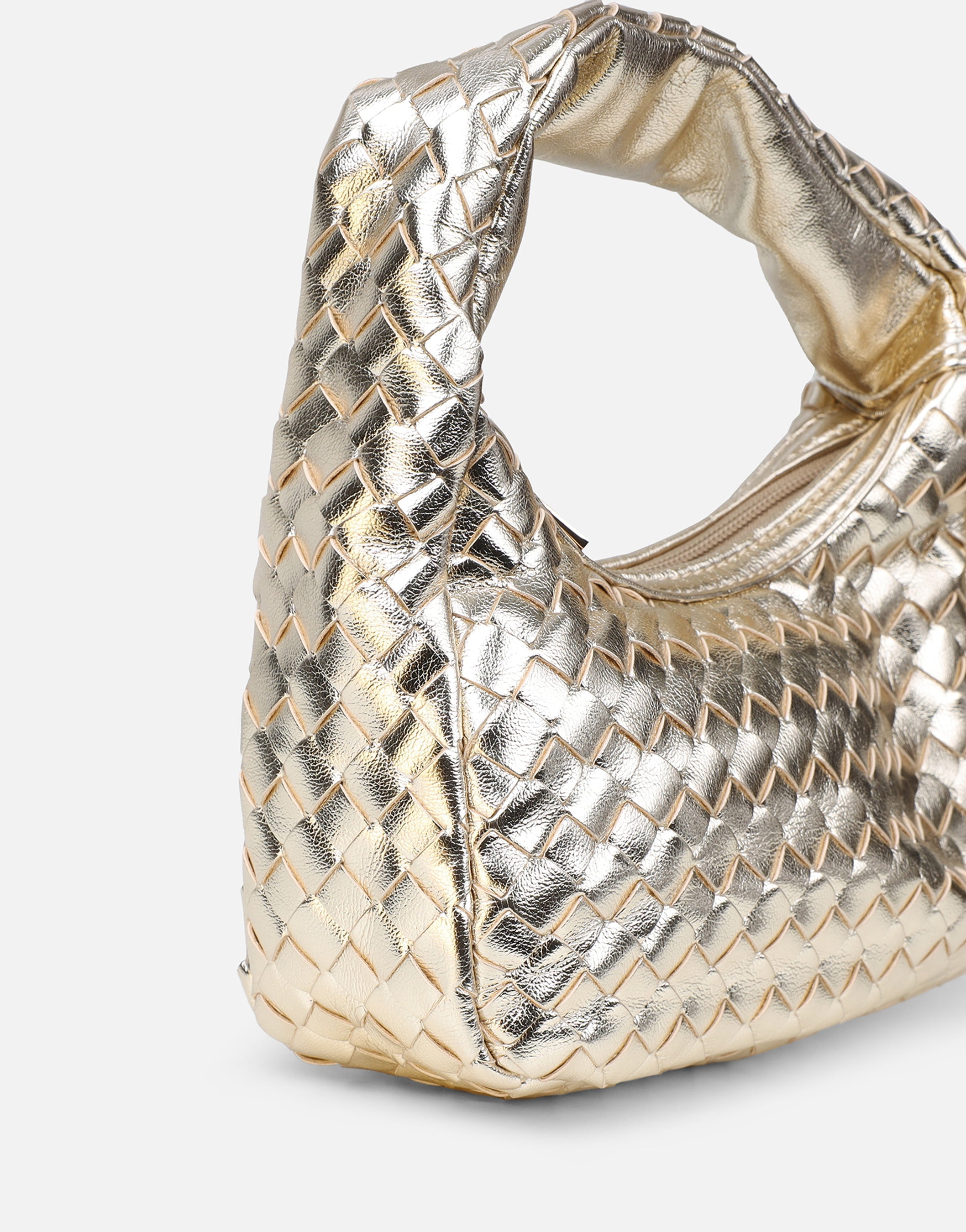 Albany Gold Woven Shoulder Bag