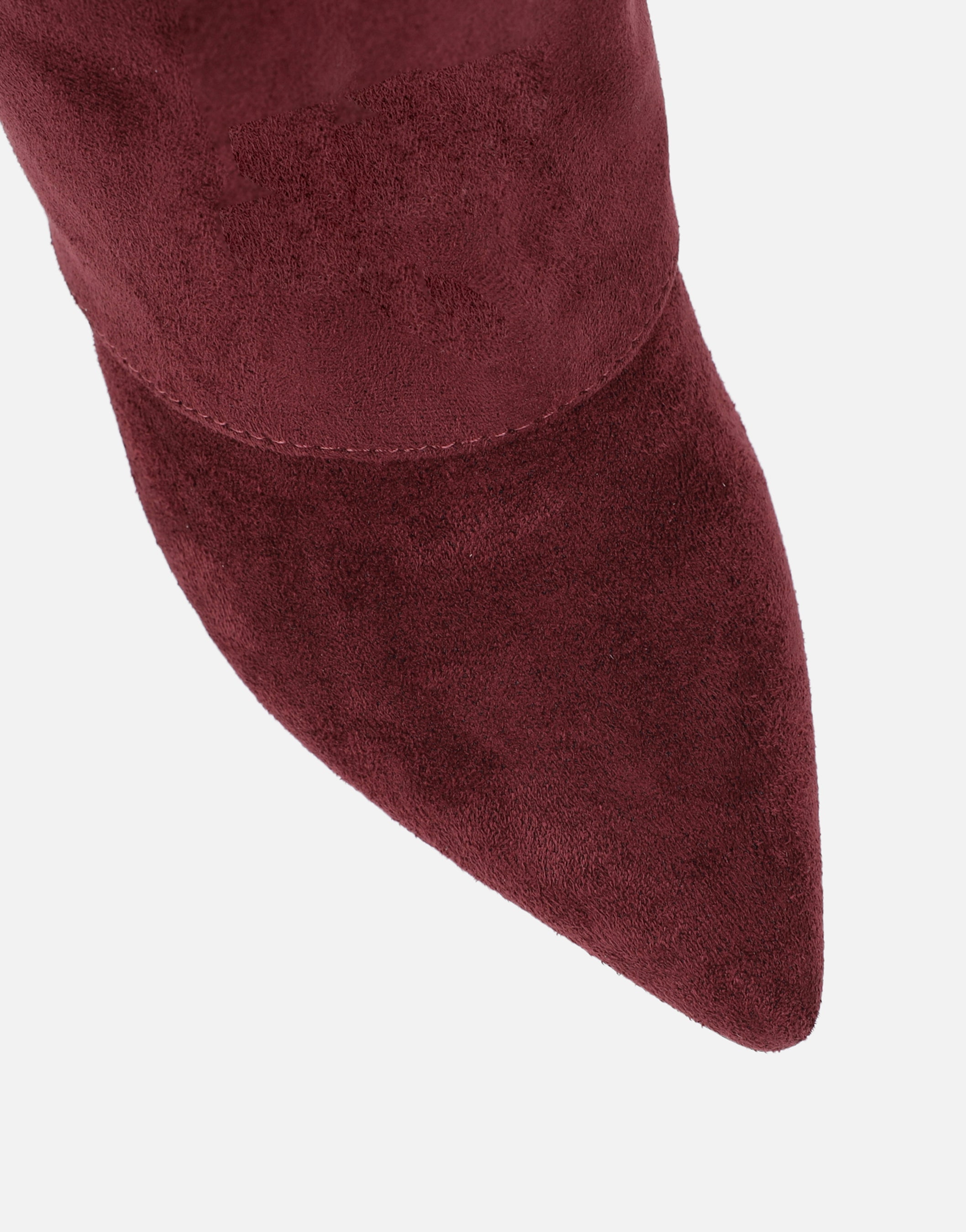 Anais Burgundy Microfibre Foldover Buckle Detail Heeled Boots
