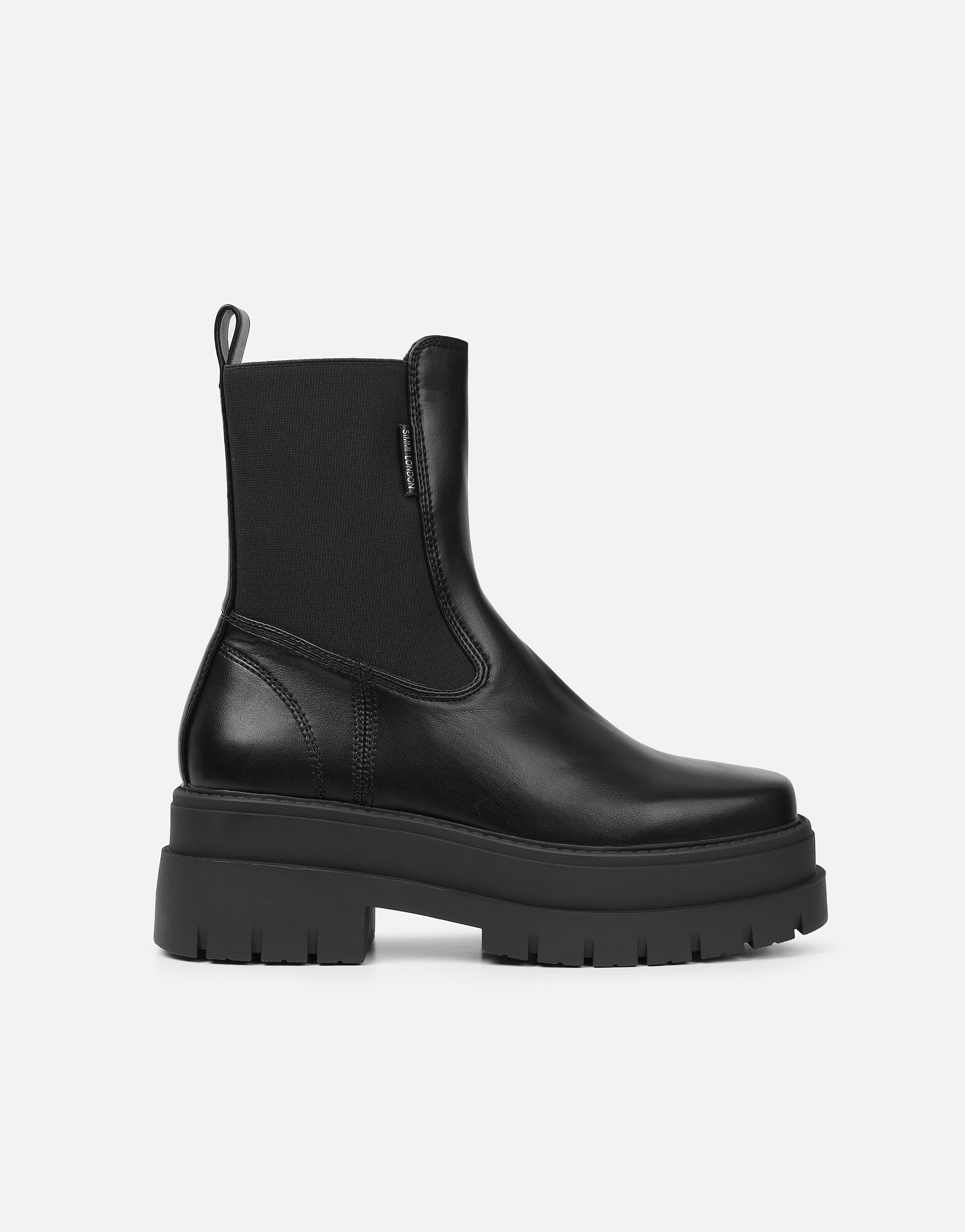 Arvin Black Chelsea Chunky Ankle Boots