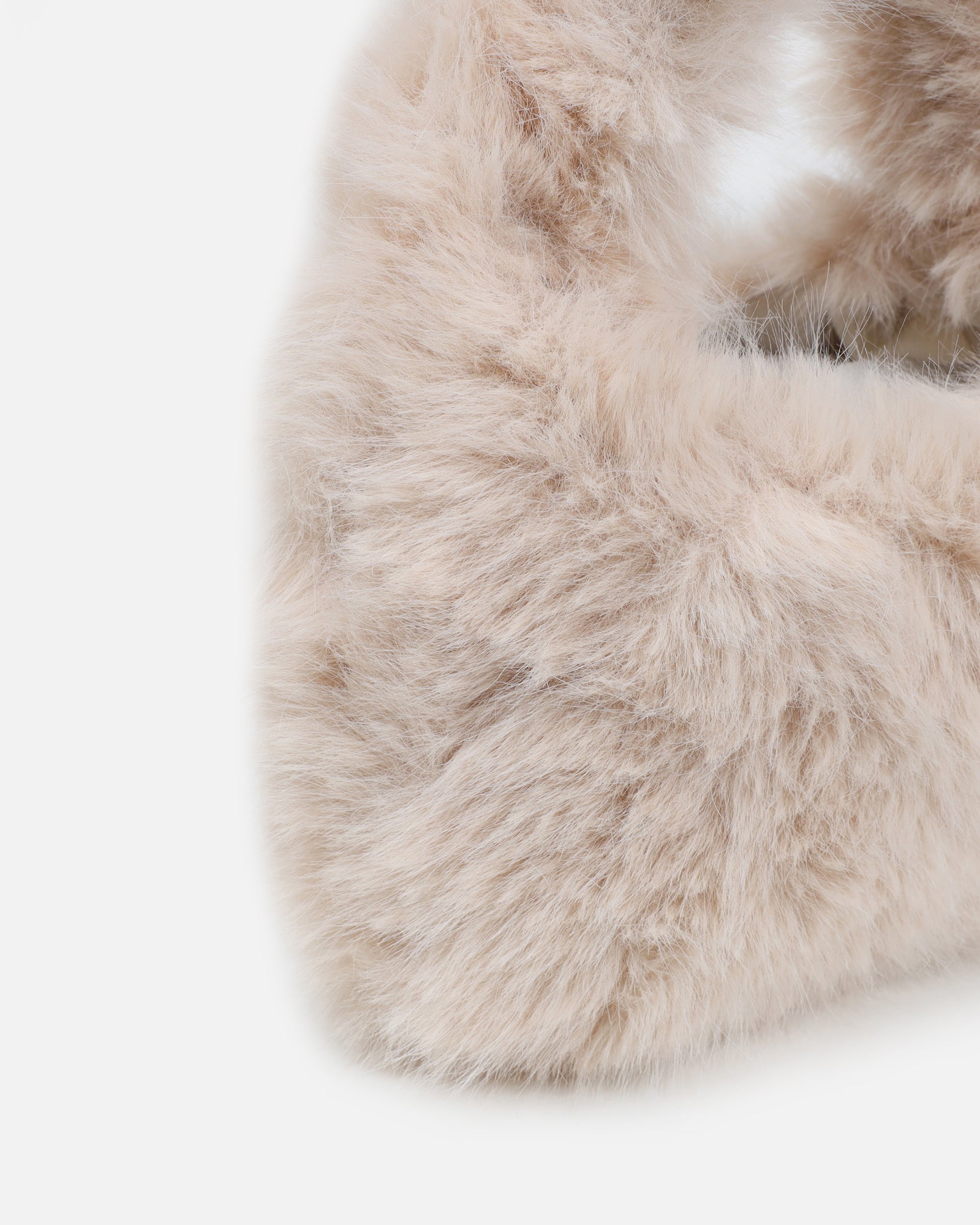 Agnes Cream Faux Fur Crescent Grab Bag