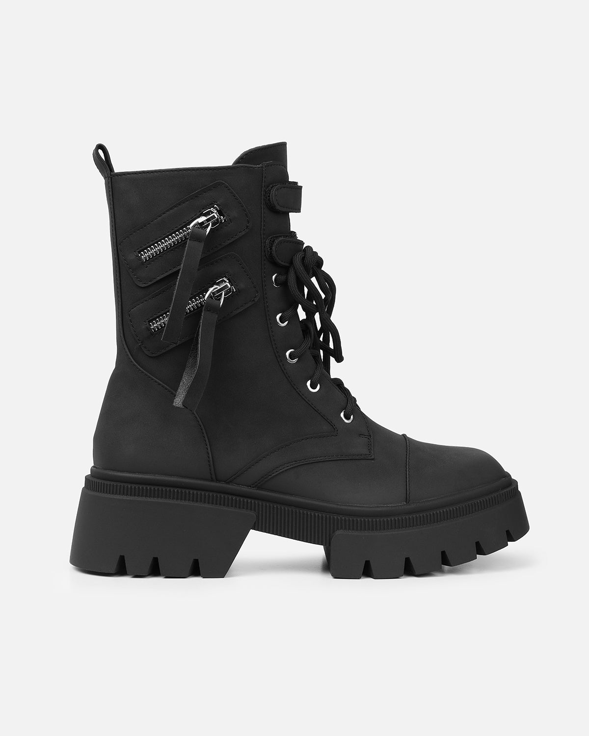 Bennett Black Nubuck Chunky Lace Up Boots