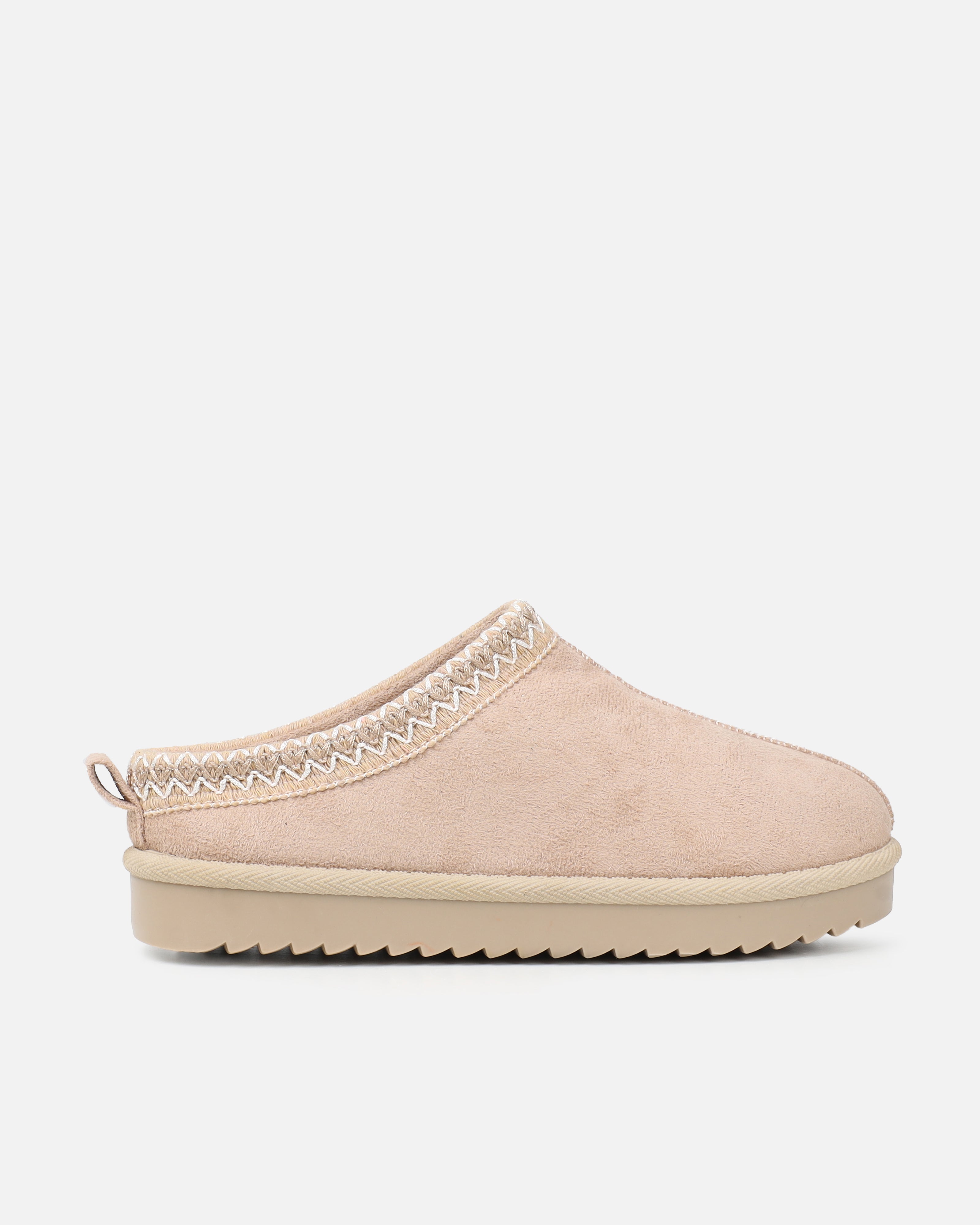Cece Beige Faux Suede Slippers