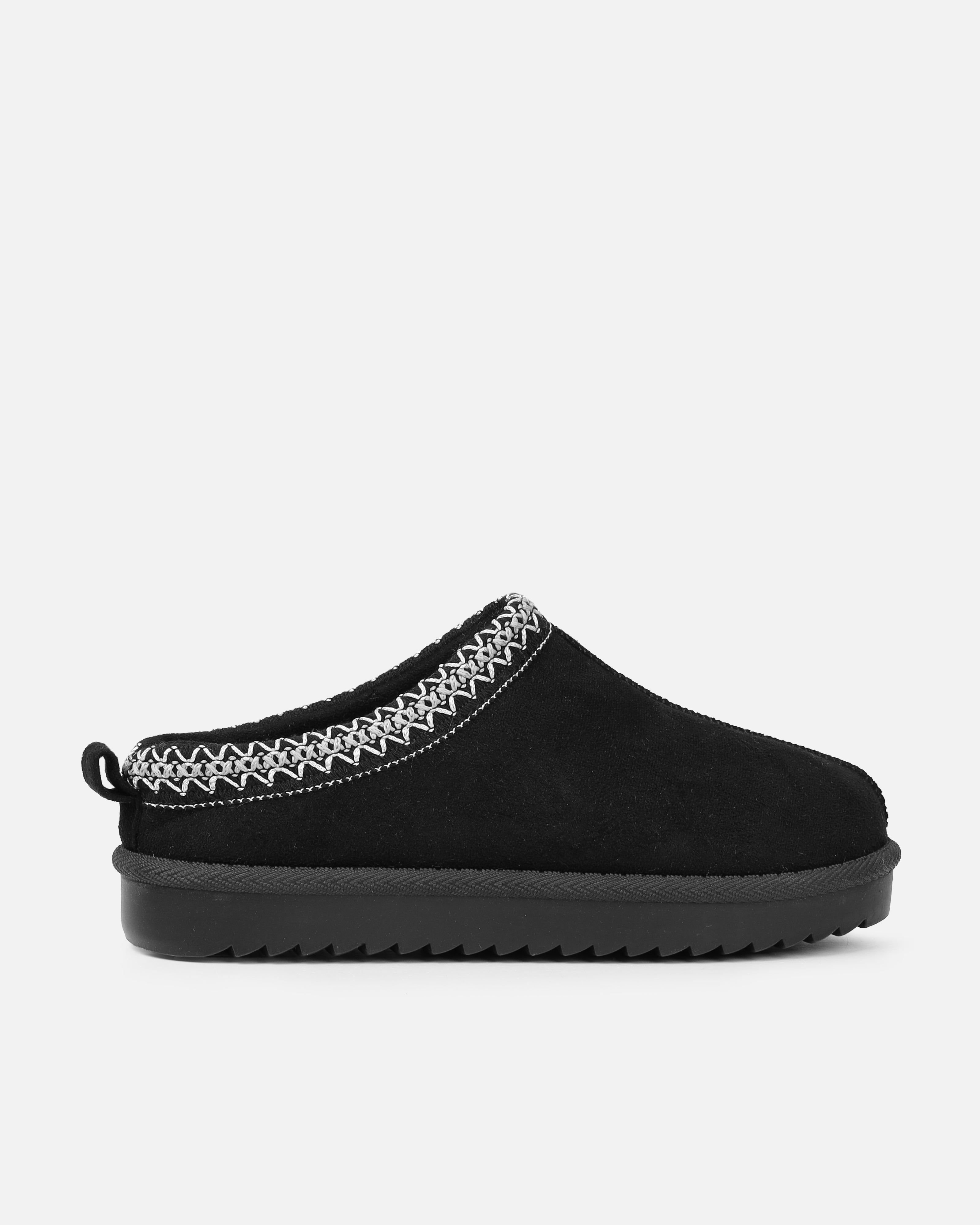 Cece Black Faux Suede Slippers