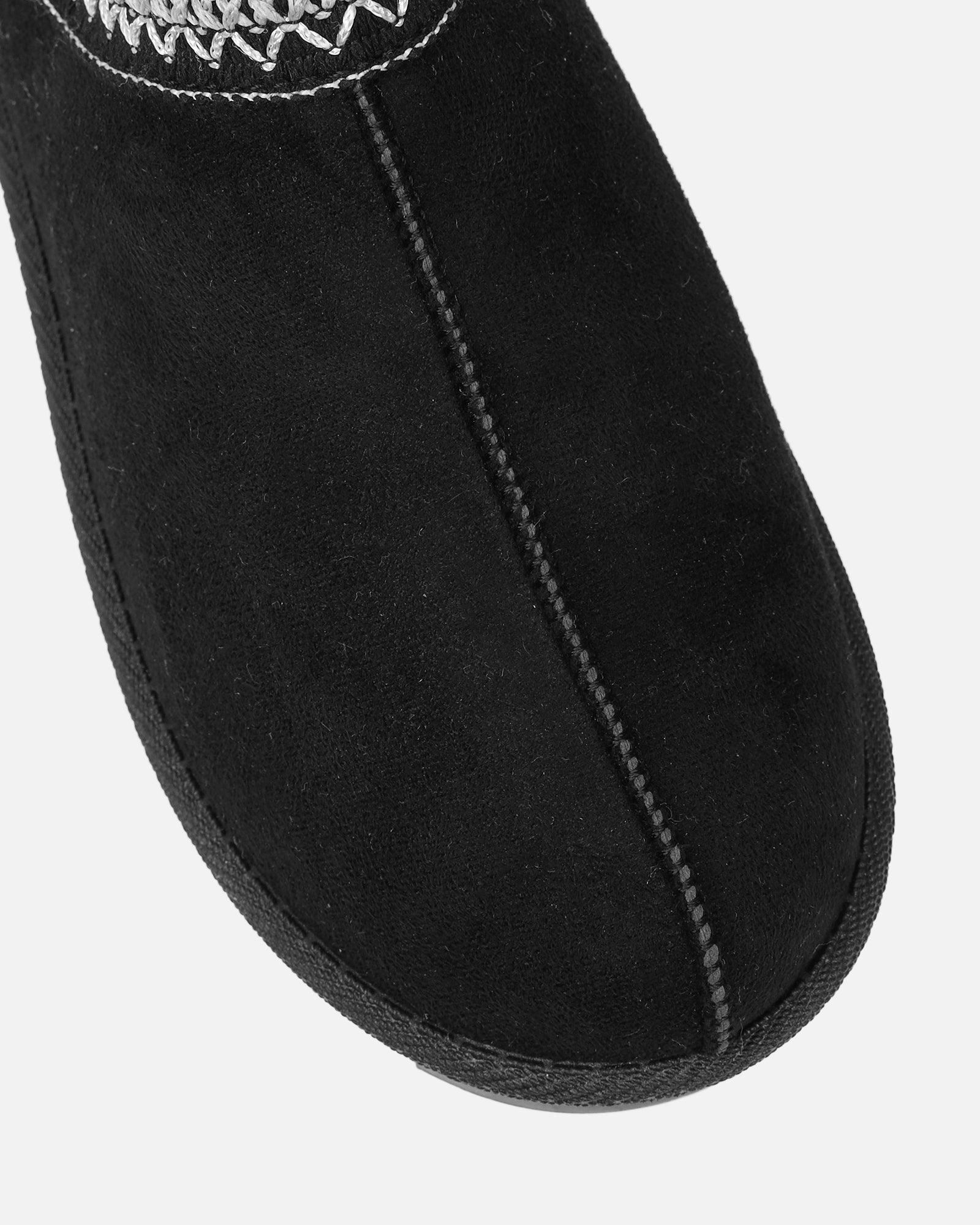 Cece Black Faux Suede Slippers