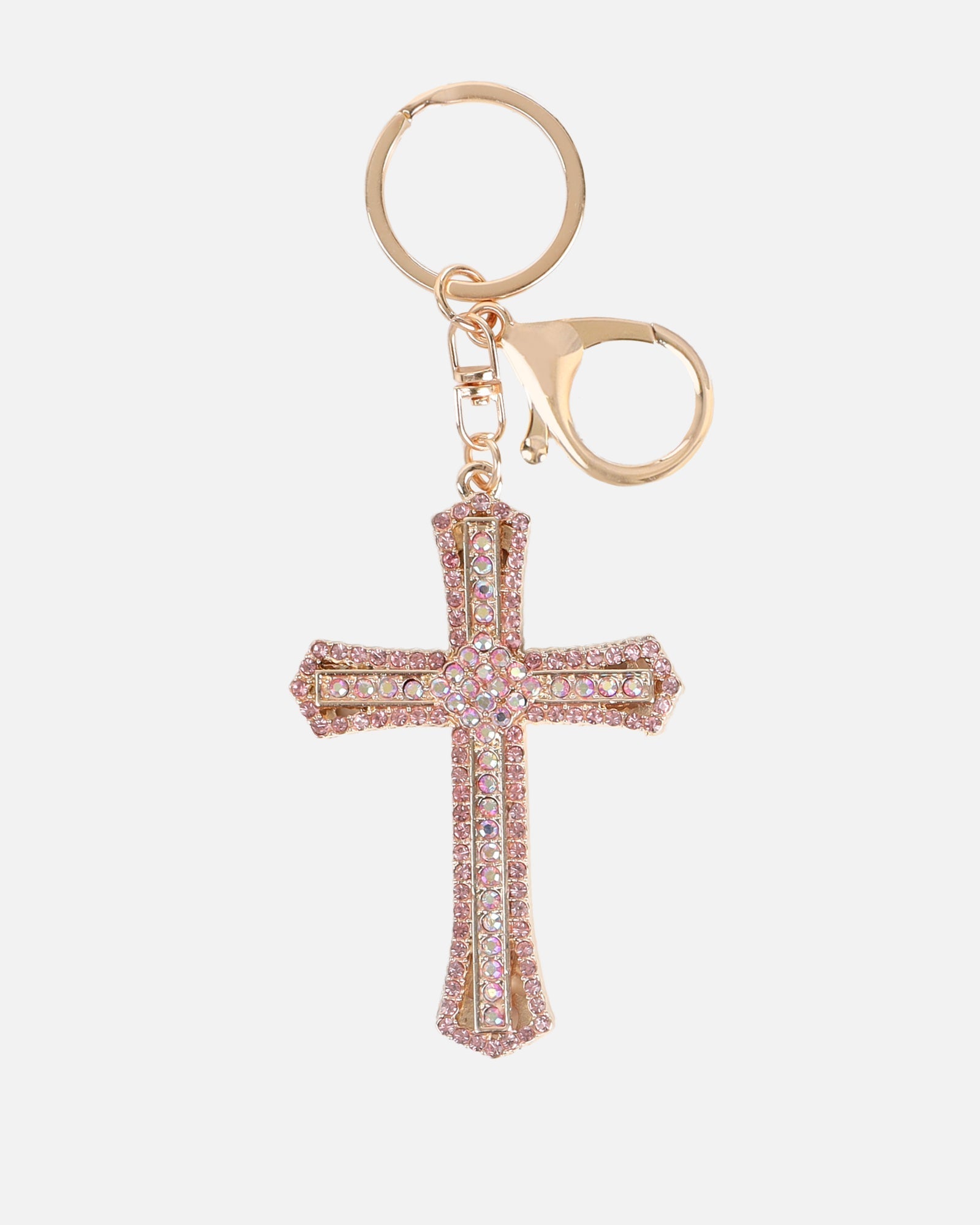 Avah Pink Diamante Cross Charm