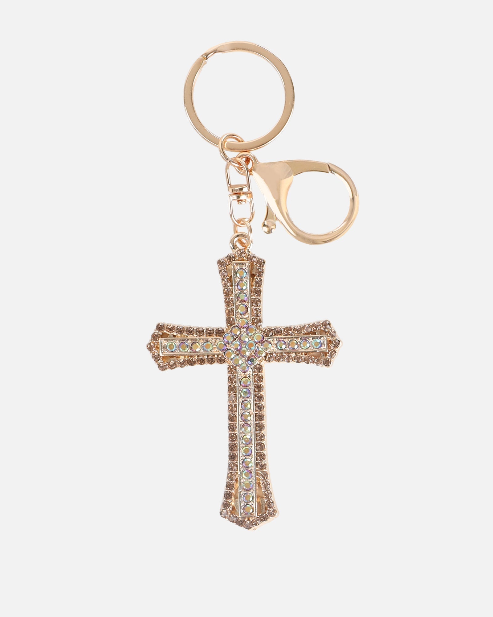 Avah Gold Diamante Cross Charm