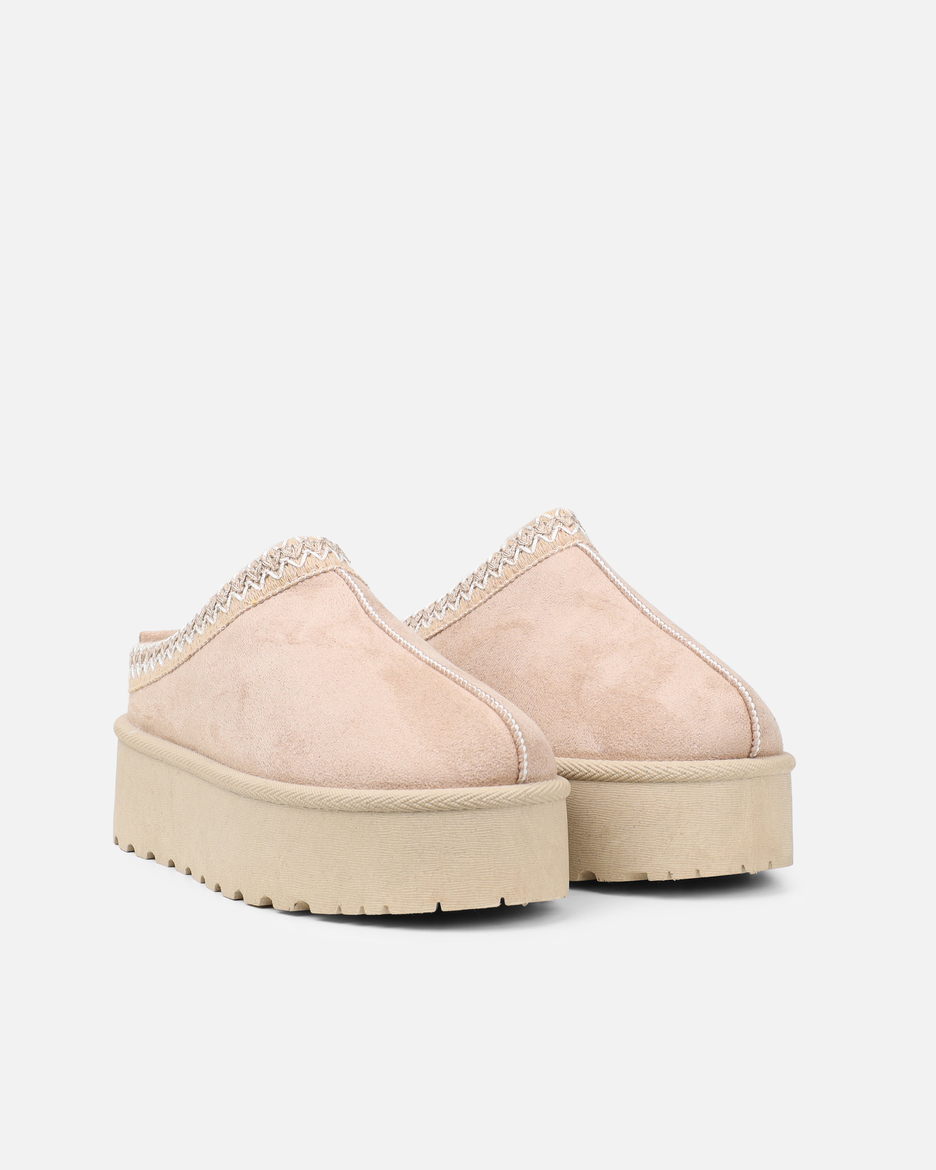 Coko Beige Faux Suede Flatform