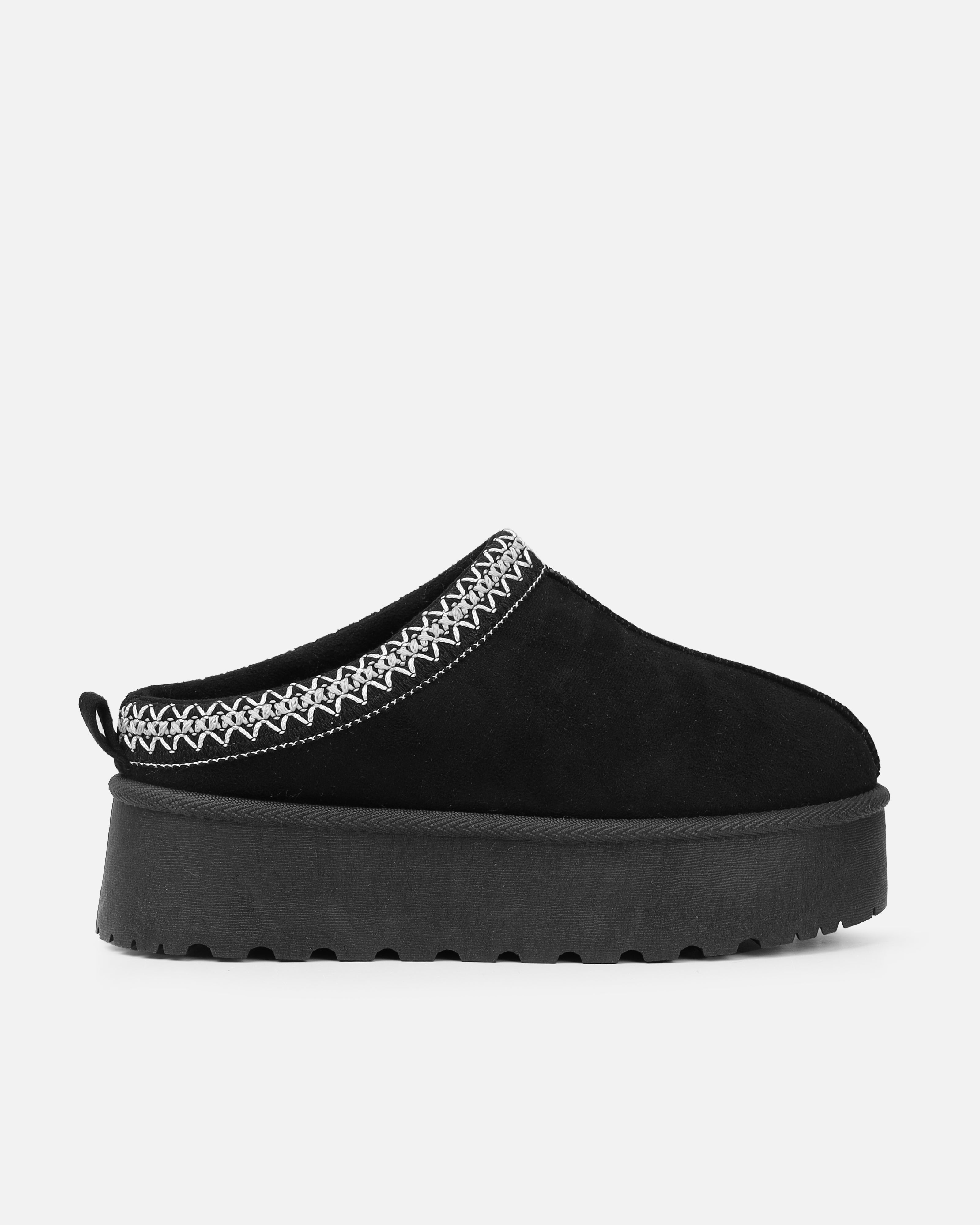 Coko Black Faux Suede Flatform