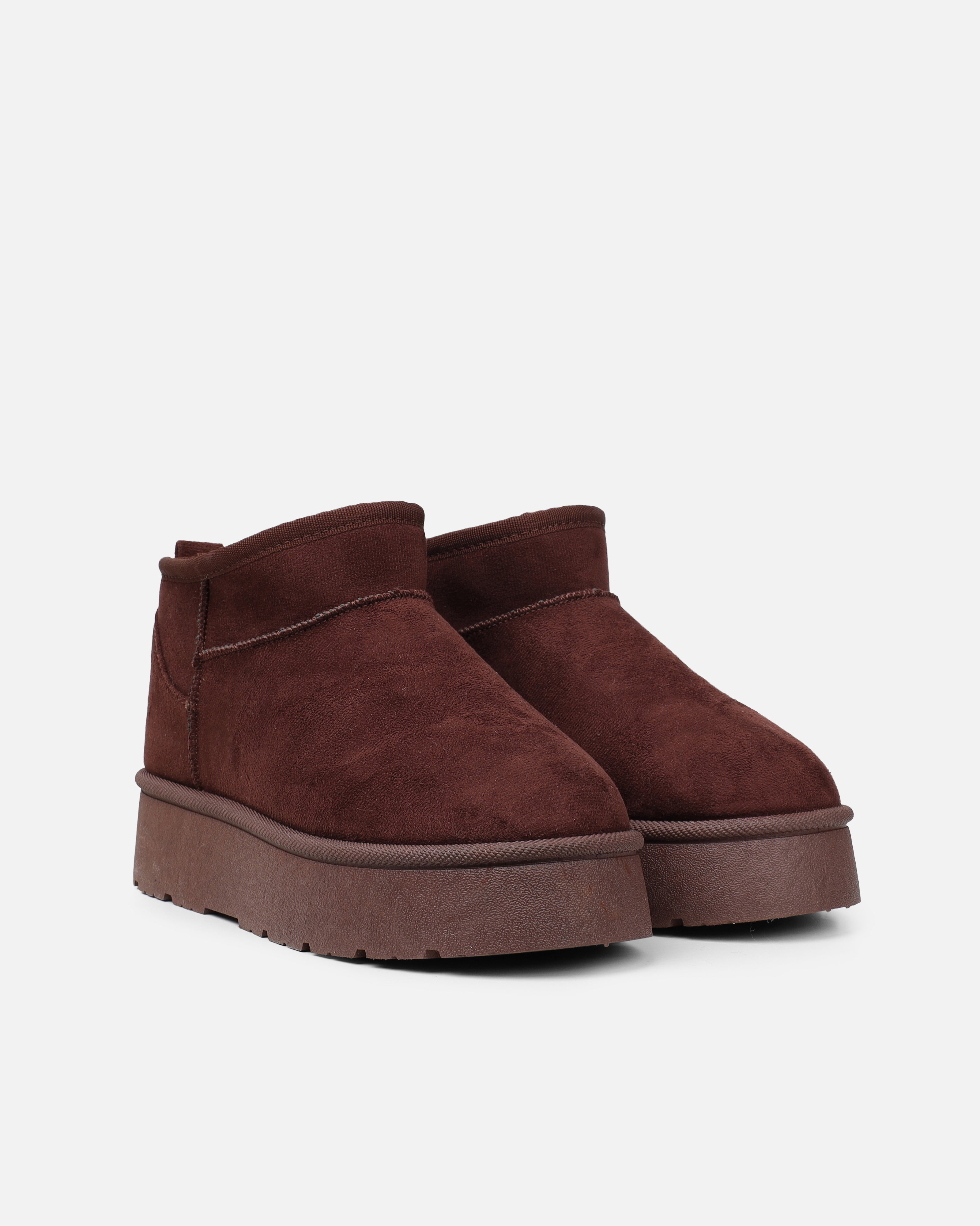 Cori Chocolate Faux Suede Flatform Boots