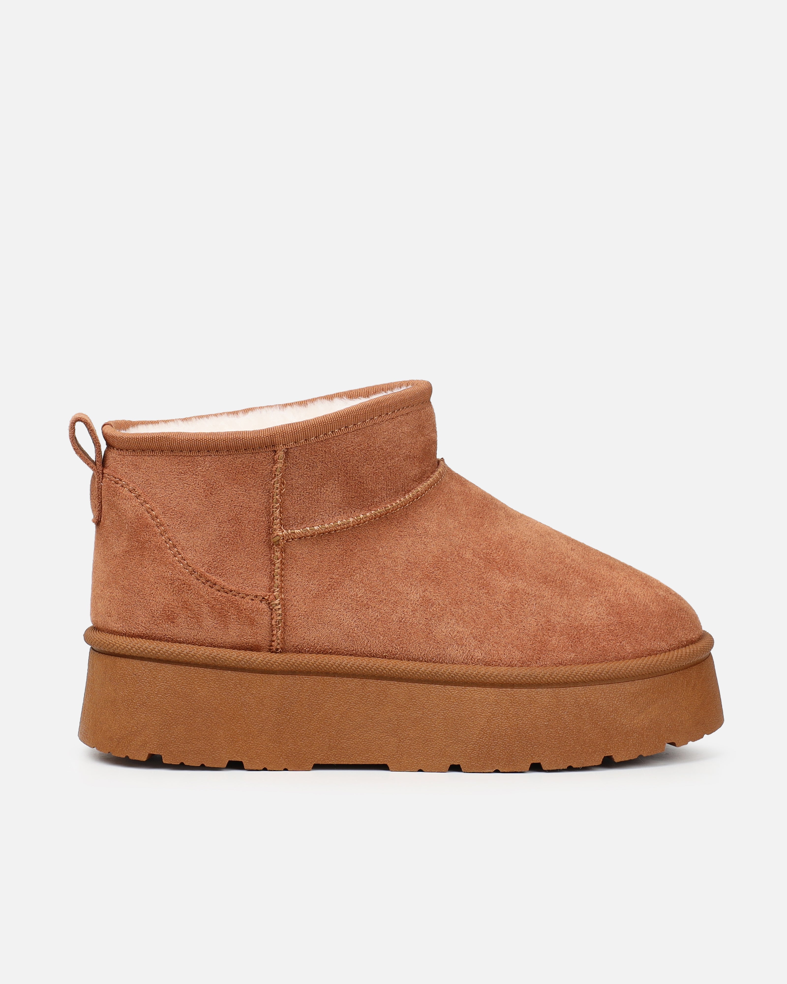 Cori Tan Faux Suede Flatform Boots