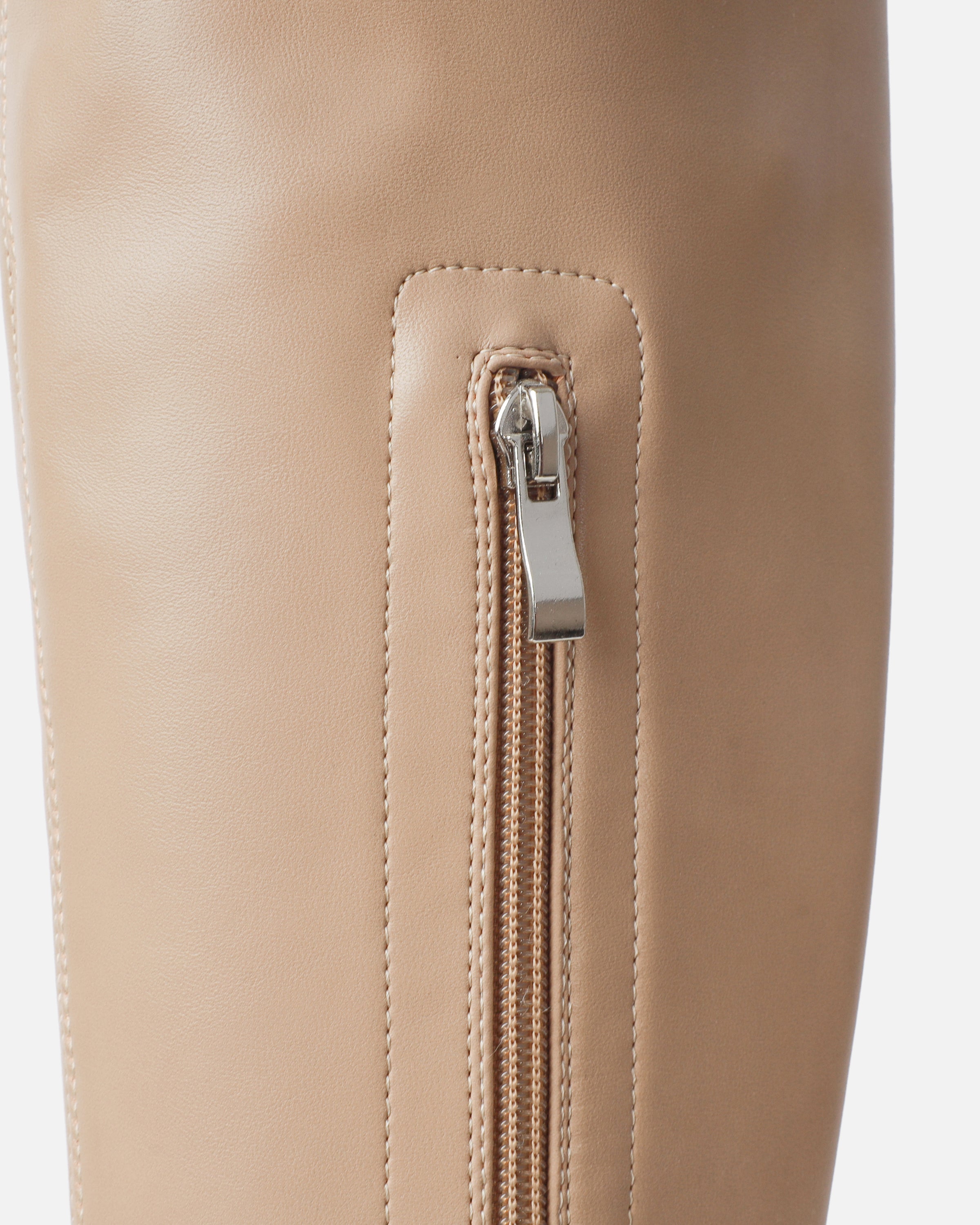 Wezley Dark Nude Flat Over The Knee Thigh High Boots