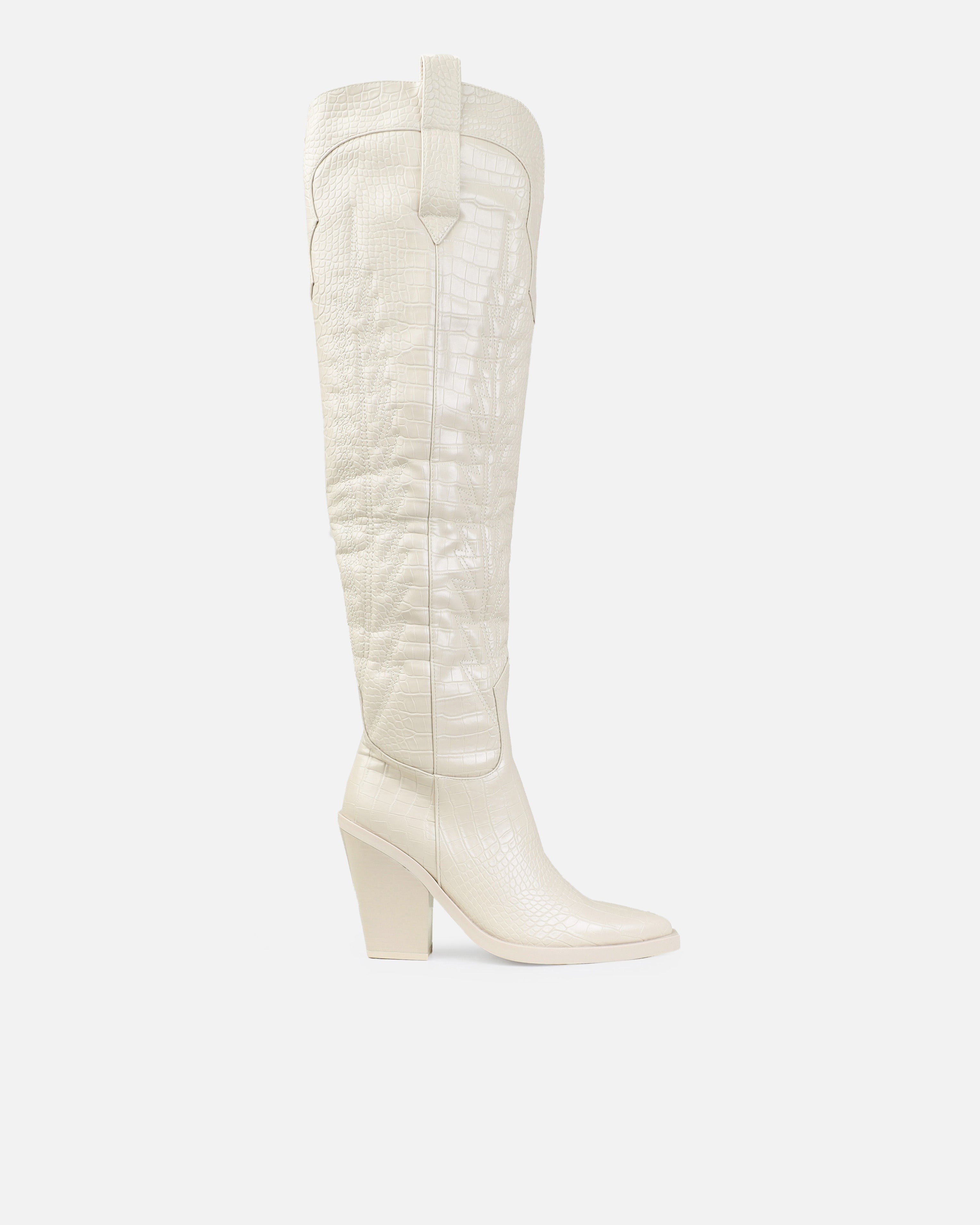 Tasha Ghouri Garcia Stone Over The Knee Western Boots