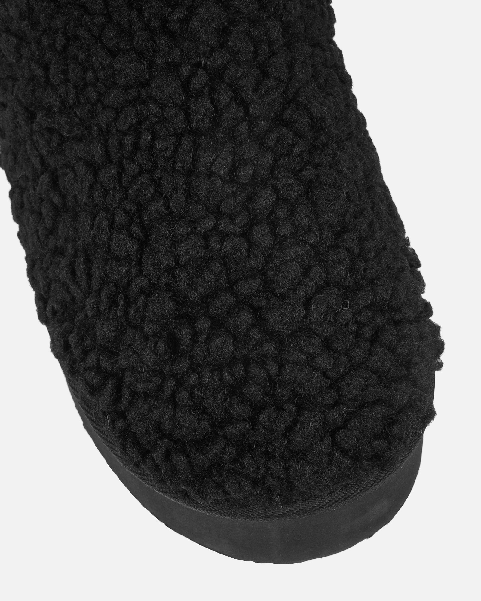 Fleecy Black Borg Flatform Boots