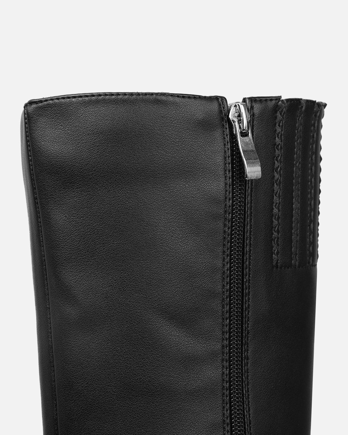 Benton Black Knee High Chunky Biker Boots